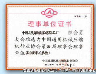 理事單位證書